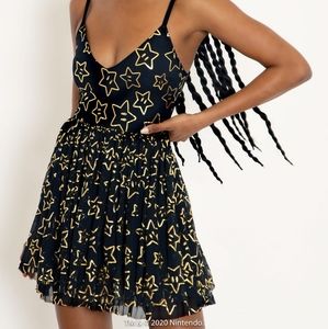 NWT Blackmilk Mario Super Stars Sheer Tier Dress